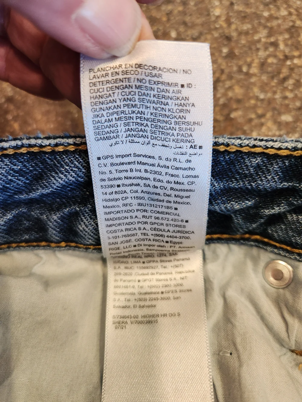 Old Navy Extra High Waisted Button Fly OG Straight Patchwork Jeans Size 10 Taper - Picture 14 of 15